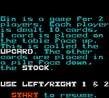 Poker Face Paul's Gin screenshot 2 for Sega Game Gear